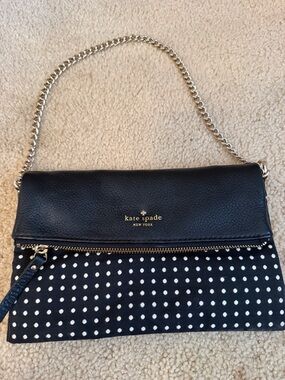 kate spade Black Polka Dot Chain Crossbody Bag